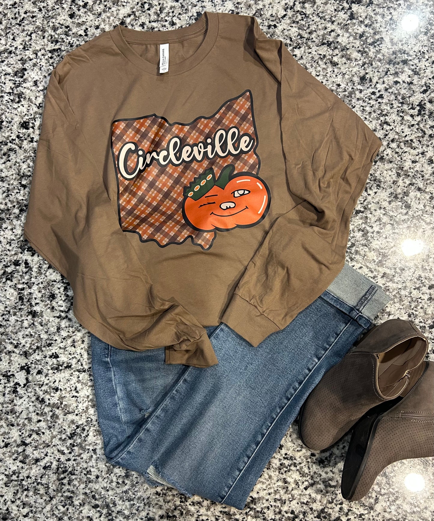 Fall plaid Ohio "Winky" long sleeved t-shirt