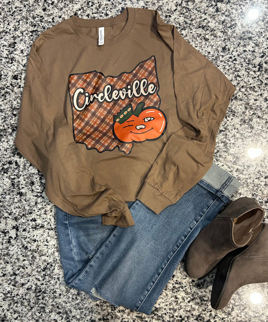 Fall plaid Ohio "Winky" long sleeved t-shirt